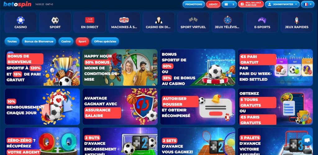 Betospin Casino bonus paris sportifs