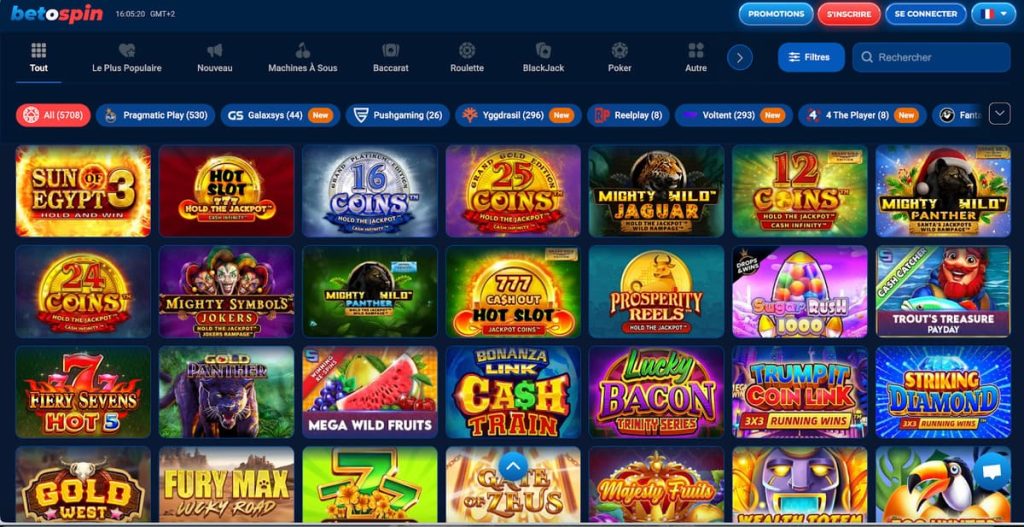 Betospin Casino jeux